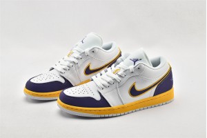 Air Jordan 1 Low White Blue Yellow AV7869 210 Womens And Mens Shoes  